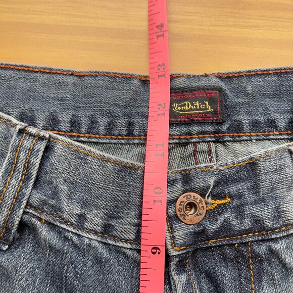 VTG Y2K Von Dutch Originals Greaser Selvedge Blue Straight Jeans Mens 34 x 33 - Picture 12 of 12